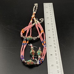 Combination Of Beautiful Colours To Make Set Of Necklace Earrings Bracelet