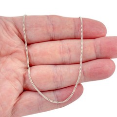 Vintage Sterling Silver 925 Curb Link Chain Necklace 18″