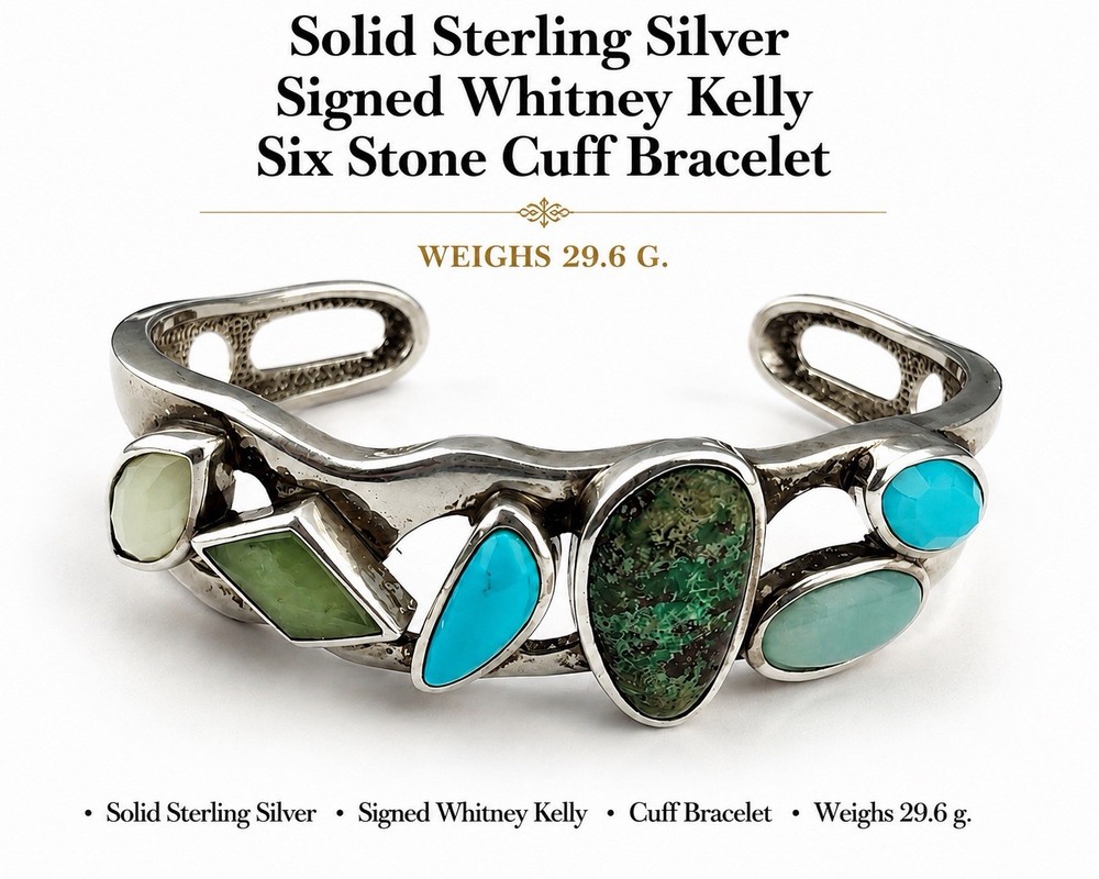 Vintage Sterling Silver Cuff Bracelet Signed Whitney Kelly 29 Grams