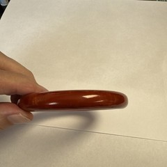 Vintage BAKELITE Bangle Bracelet Red Marbled
