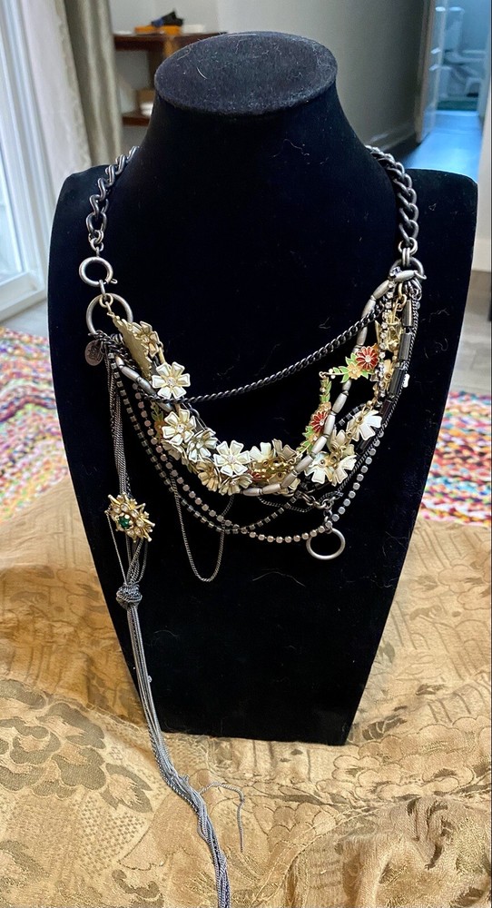 Juicy Couture Vintage Victorian Look Rare Layered Necklace With Dangling Chains