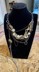 Juicy Couture Vintage Victorian Look Rare Layered Necklace With Dangling Chains