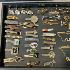 VTG 101 PC MEN’S JEWELRY LOT CUFFLINKS TIE BARS CHAINS TACS & SETS 14 SWANK! +++