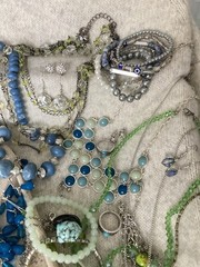 Vintage & Modern Costume Jewelry Lot Curated Collection ALL WEARABLE Blues