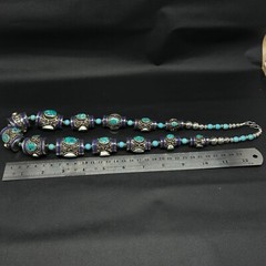 Nepali Ethnic Jewelry Beautiful Turquoise Tube Huge Vintage Handmade Necklace