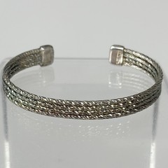 Vintage Bohemian Sterling Silver 925 Italy Woven Open Cuff Bracelet 7” 13.2g