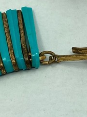 Vintage Egyptian Revival Necklace Robin Egg Blue Plastic Cleopatra Statement Bib
