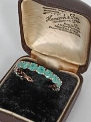 Vintage 1990s 14 Ct Rolled Gold Frosted Emerald Ring Size UK U US 10 Hallmarked