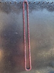 Rhodalite Garnet Gemstone 34″ Continuous Strand Handwoven Vintage Necklace