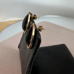 Antique Black Onyx Earrings Estate 14k Pear Vintage Oval Teardrop