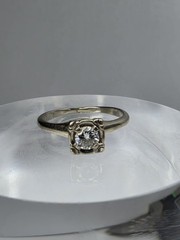 Antique Art Deco .25ct Diamond 14K White Gold Ring Sz 4 1/2 Estate Fresh