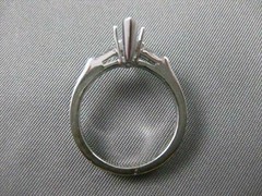 ESTATE BAGUETTE DIAMOND 14K W GOLD RING MARQUISE SEMI MOUNT SETTING EF VVS 21090