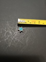 Sterling Silver 925 Star of David Pendant Turquoise Inlay