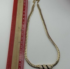 Vintage ch. dior Gold-Tone Chain Necklace Crystal Pavé & Enamel Signed Rare!