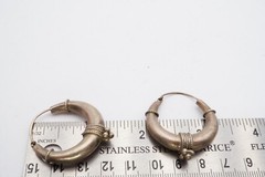 Vintage Sterling Silver 925 Hoop Earrings Ball Wire