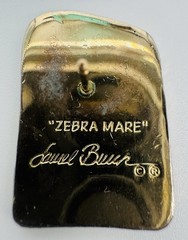 VTG Laurel Burch “Zebra Mare” Cloisonné Stud Earrings Gold Tone SIGNED 1” Fun