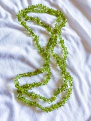 Vintage Strand Of Peridot Beads- Necklace W/no Clasp – Stunning Green Polished