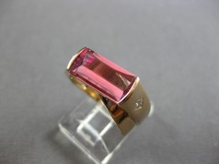 1.99CT DIAMOND & AAA PINK TOURMALINE & RUBY 14K ROSE GOLD SEMI BEZEL RING #28209