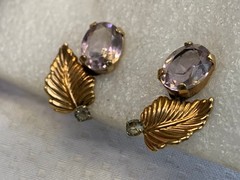Vtg Van Dell Gold Filled Screw Back Earrings Jewelry Amethyst Color *READ*