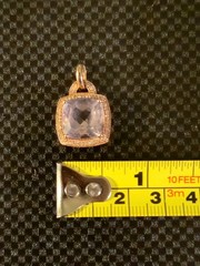VINTAGE ROSE GOLD TONED 925 & CHAMPAGNE COLORED DIAMOND PENDANT 3.6G