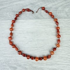 Vintage Possibly Antique Hand Knotted Carnelian Beaded Necklace Needs a Clasp