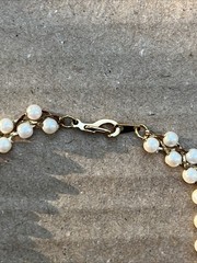 Vintage 1980’s Woven Faux Pearl Gold Tone Lattice Braided Avon Era Unsigned