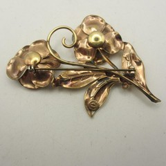 Vintage Barclay Gold Filled Brooch Floral SOME METAL DISCOLORATION