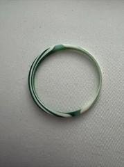 Vintage 1980s Plastic Lucite Bangle Bracelet Marbled Green And White Swirl