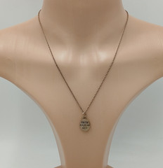 925 SJC Faith in God Necklace 18in Sterling Silver 3g Rope Chain Oval Pendant