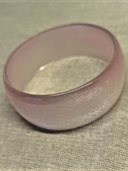 Vintage Mid-Century Moonlight Glow Pink Lucite Acrylic Resin Bangle Bracelet
