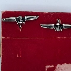 Vintage Ford Thunderbird Emblem Cuff Links 1958-59 Silver Tone Chrome