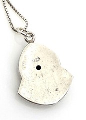 Vintage .925 Sterling Silver & Brass Ornate Antiqued Petite Pendant Necklace 18″