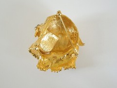 Massive Fashion Jewelry Brooch Leopard Head 33.7 G/4.8 X 4.5 Cm