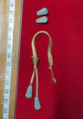WHITING & DAVIS Gold Tone Egyptian Revival Lariat Necklace snake Earring Set