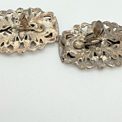 VTG Art Deco Egyptian Revival Goddess Earrings Pot Metal Statement 1.75″
