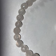 Necklace Choker Rose Quartz Cultured 7mm Pearl Sterling Italian Unused Faceted