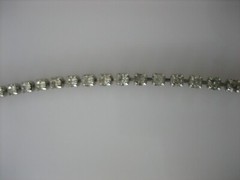 VINTAGE EISENBERG ICE CLEAR AND PURPLE RHINESTONE 18″ NECKLACE