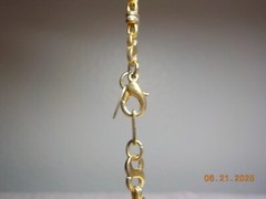 KL? KJ? KR? KP? SIGNED GOLDTONE METAL FANCY 8 AND BAR LINK CHAIN 23.5″ L 1/4″ W