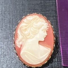 Vintage Cameo Brooch 1.5 In