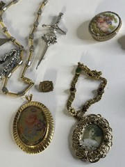 ANTIQUE ESTATE VICTORIAN JEWELRY LOT SOME WEARABLE 925 Czech GLASS Good To Fair