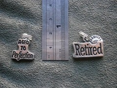 Retired & Aged to Perfection Vintage Silvertone Bracelet Charms Pendants 5.8g