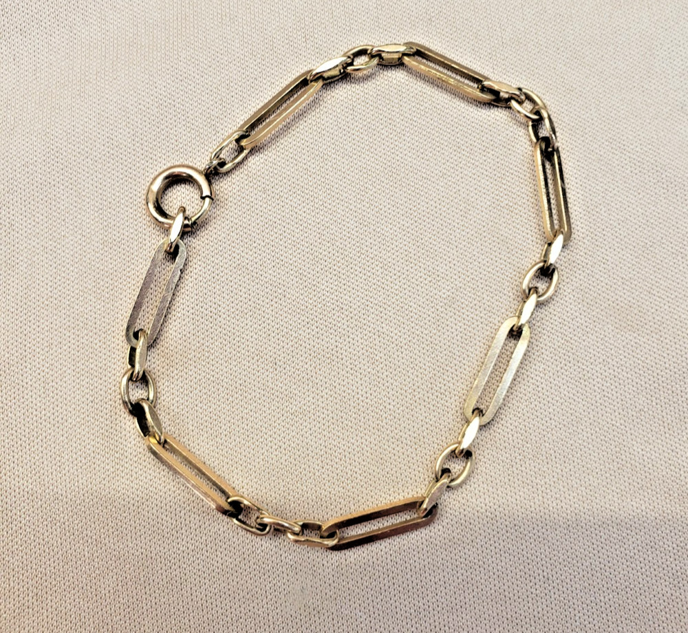 Vintage 12K Gold Filled Oval Link Chain Bracelet