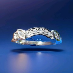 Original EARTH MINED DIAMOND Wedding Band 14K GOLD Guard Enhancer Stack Ring