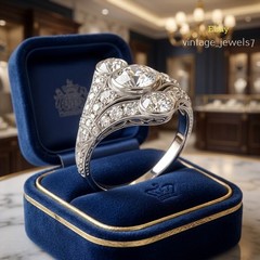 3-Stone Art Deco 4CT Round Lab Created Diamond Vintage Wedding Ring 14K Gold FN