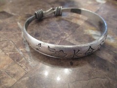Vintage Chinese Silver Expandable Bangle Bracelet Signed Marked 38 Grams