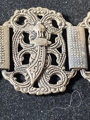 Signed SOUVENIR DE MAROC Bracelet Morocco Camels Sword Hand filigree 7.25″ wrist