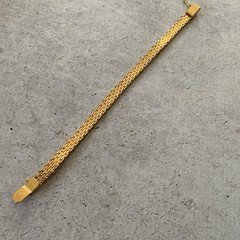 Vintage Monet Gold Woven Bracelet Textured Chain Link Slim Stackable 80s