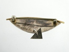 Artisan Signed AC 1996 Sterling Silver Modernist Brooch Handmade Pin 925 4.4g