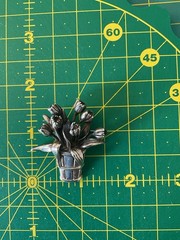 Sterling Silver Tulip Bouquet Basket Pin Brooch Vintage H&H 925 20.6g