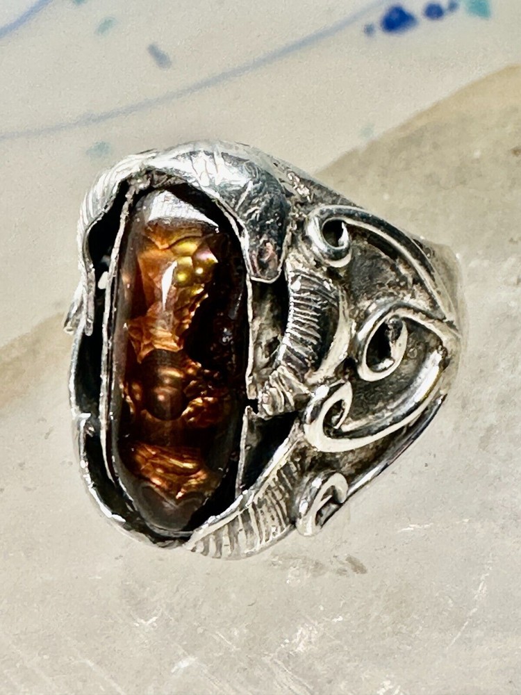 Navajo ring fire agate band size 5.50 sterling silver women